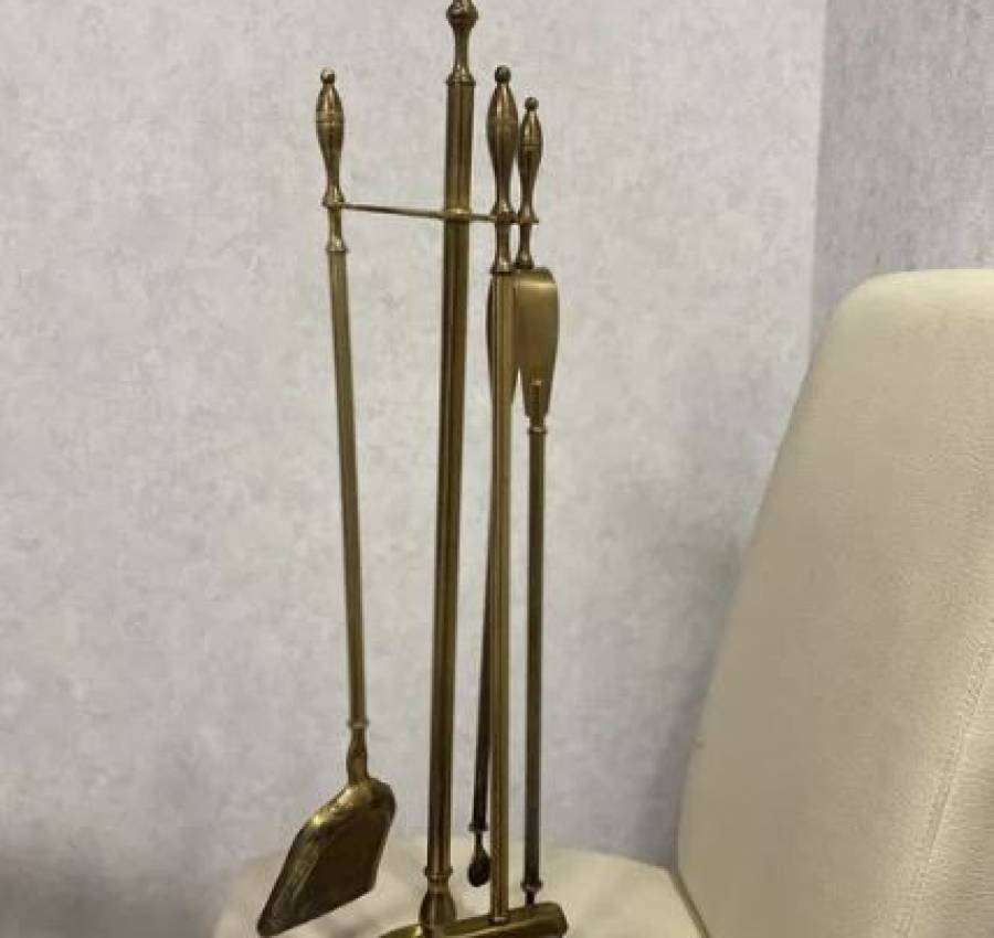 Набір для чистки каміна бронза 2