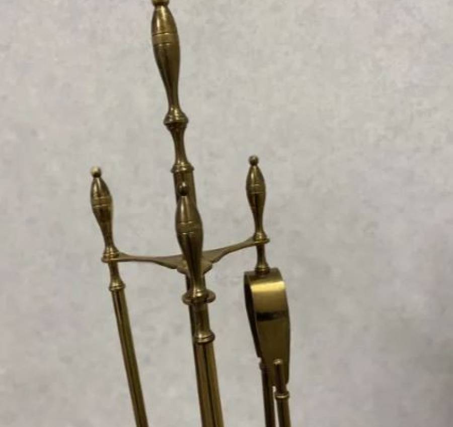 Набір для чистки каміна бронза 3