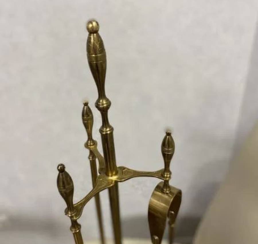 Набір для чистки каміна бронза 4