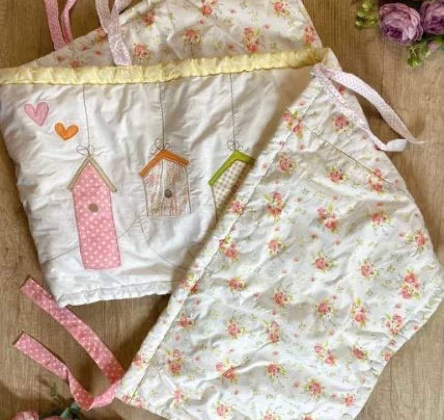 Защитабортик в кроватку для девочки. Захист у ліжко для дівчинки 3