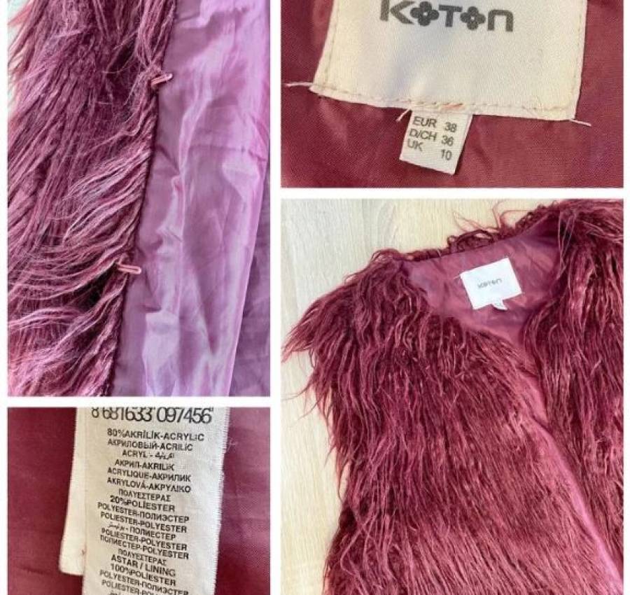 Жилетка эко-мех KOTON 44-46р. Меховой жилет M. Жилет мех 44-46р 4