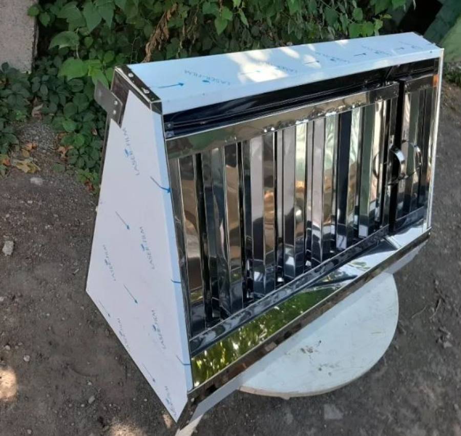 Вытяжка нерж 60х60 см с жироулавителями. Зонт вытяжной 2