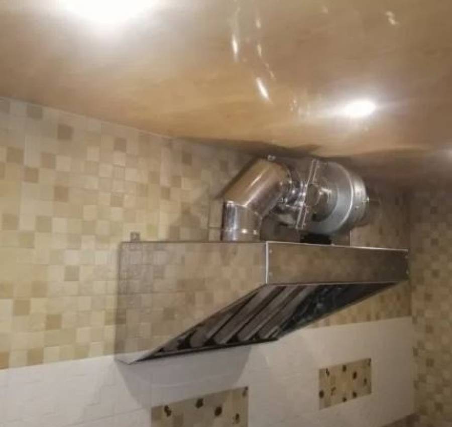 Вытяжка нерж 60х60 см с жироулавителями. Зонт вытяжной 4