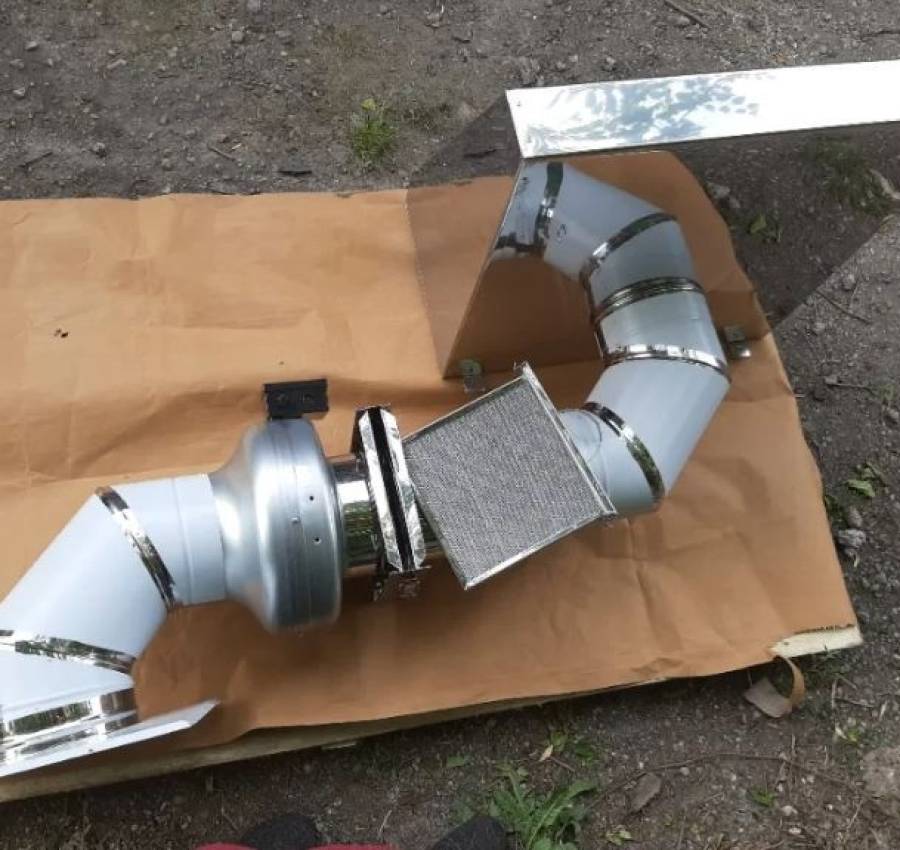 Вытяжка нерж 60х60 см с жироулавителями. Зонт вытяжной 5