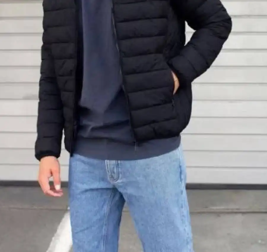 Мужская куртка весенняя весна-осень с капюшоном. Живое фото 4