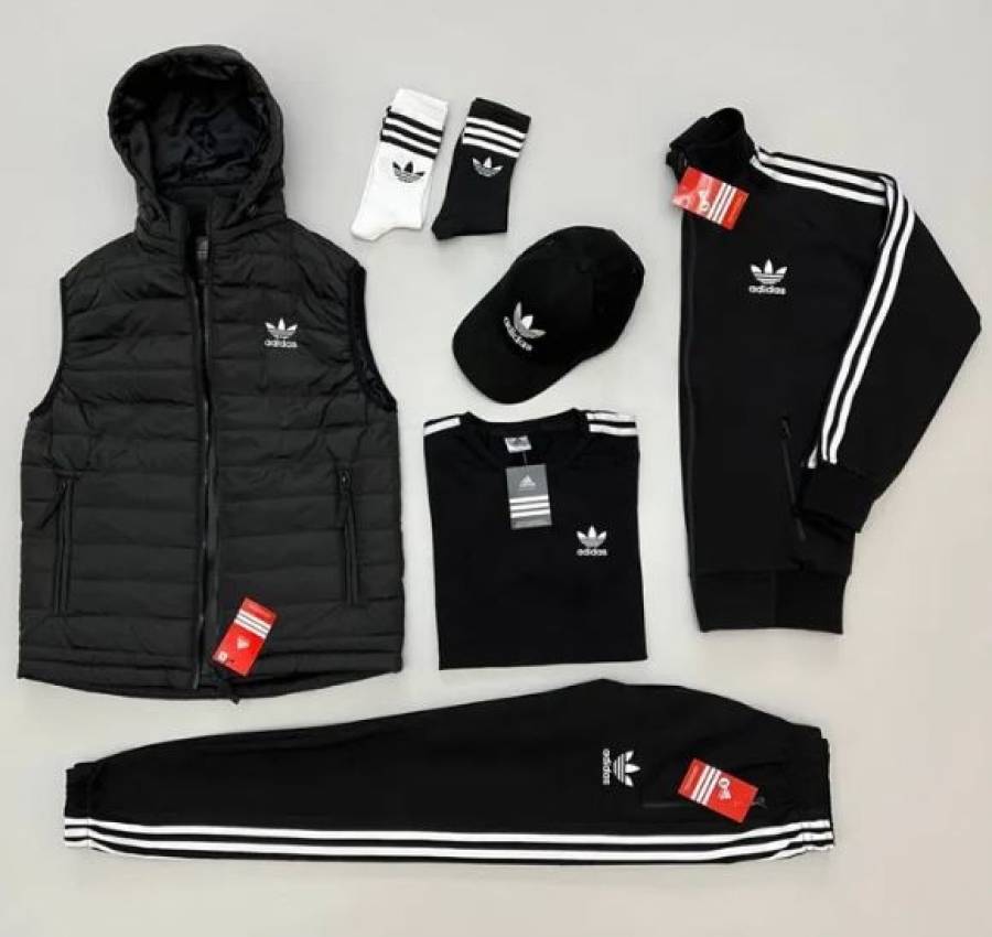 Комплект мужской Adidas костюм спортивный весна-осень с жилеткой