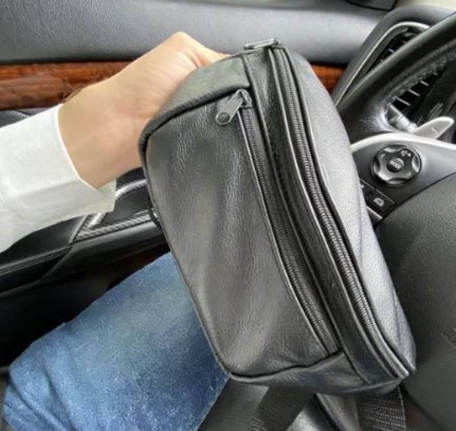 Мужская бананка - сумкая через плечо поясная черная кожа Турция