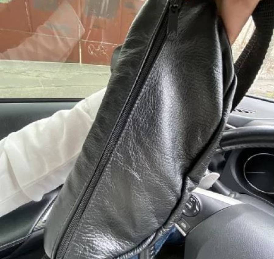 Мужская бананка - сумкая через плечо поясная черная кожа Турция 2