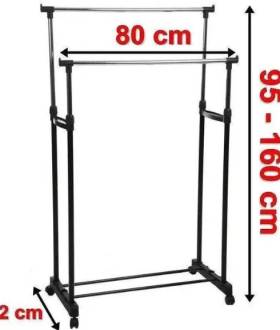 Вешалка Double Pole напольная стойка для одежды полка|РАСПРОДАЖА