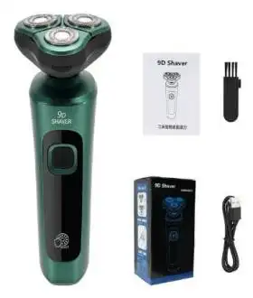 Зеленая умная электробритва, ЖК-цифровой дисплей