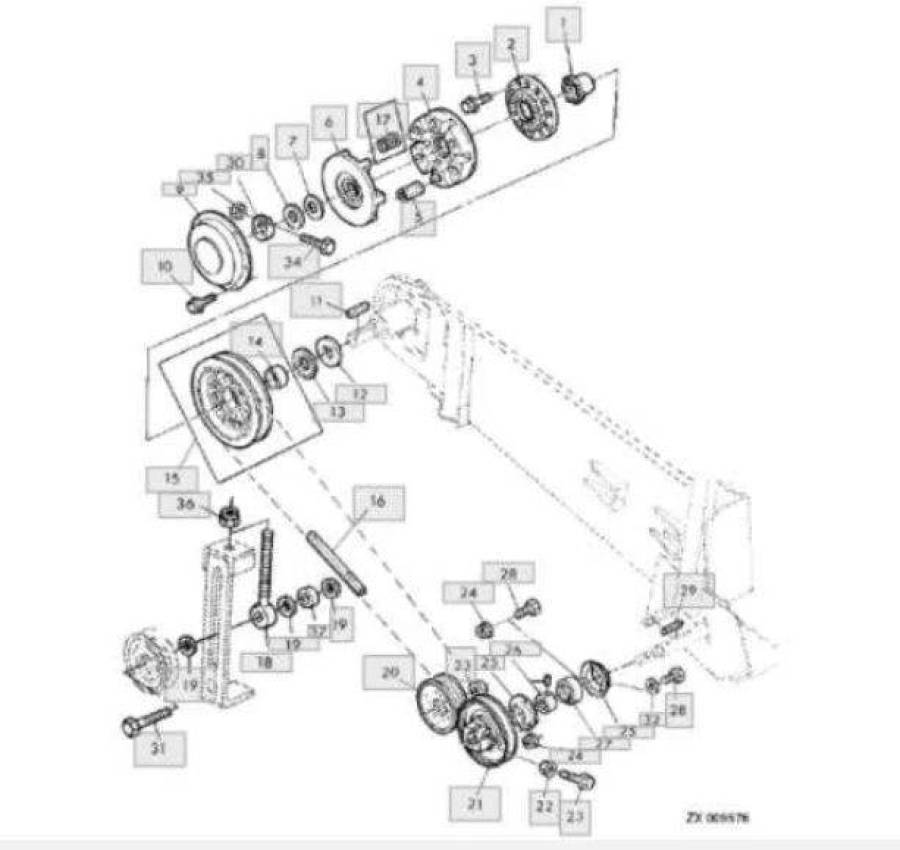 Ремень Z62214 наклоной камери ДЖОН ДИР HD189 Z59419 2266 XSTRA, 2266 3